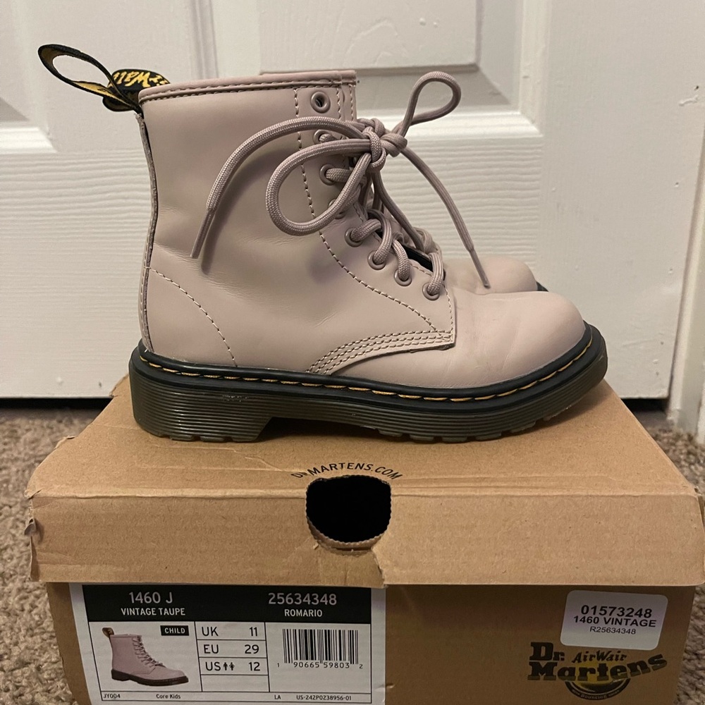 Toddler Vintage Taupe Dr. Martens